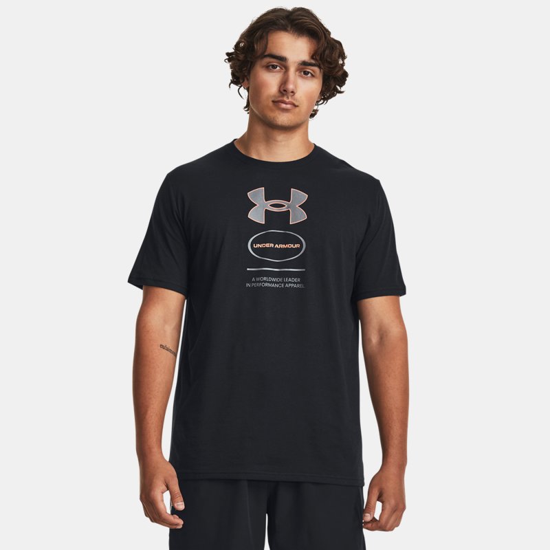 Tee-shirt Under Armour Branded Gel Stack pour homme Noir / Pitch Gris / Pitch Gris XL